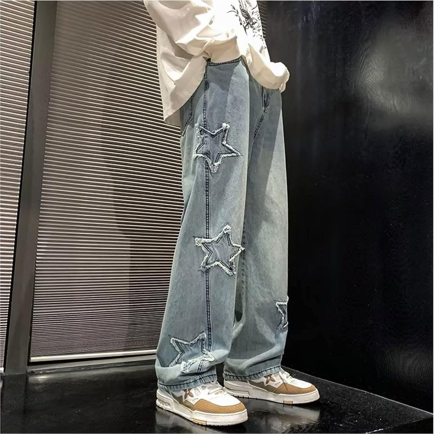 Y2K EMBROIDED STAR JEANS