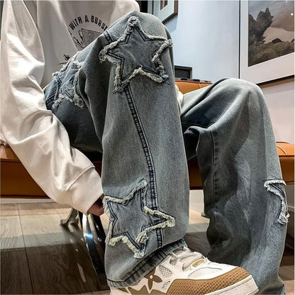 Y2K EMBROIDED STAR JEANS