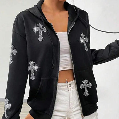 Cross Christian diamond print jacket