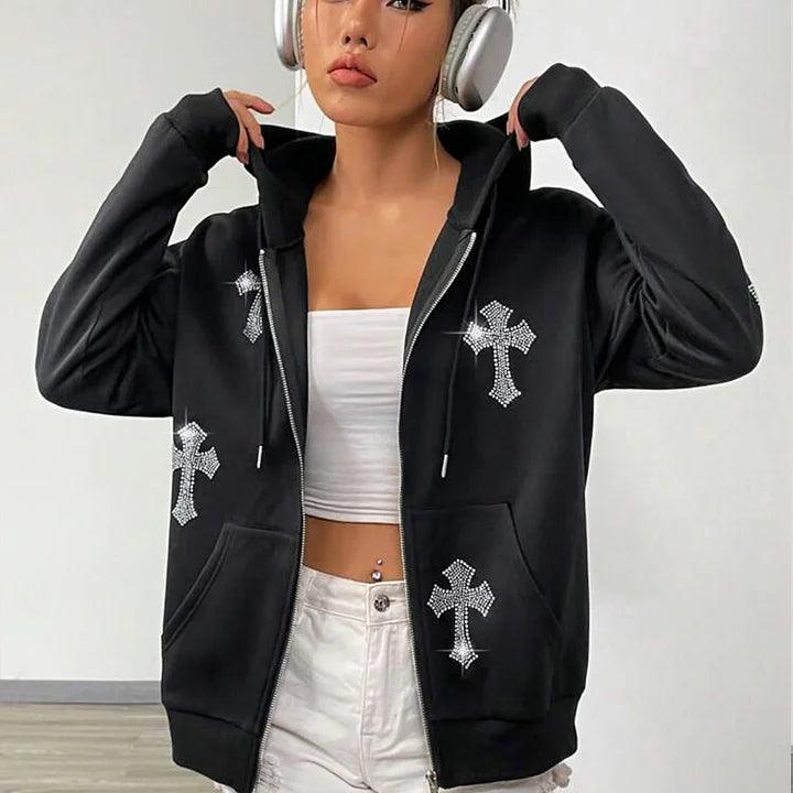 Cross Christian diamond print jacket