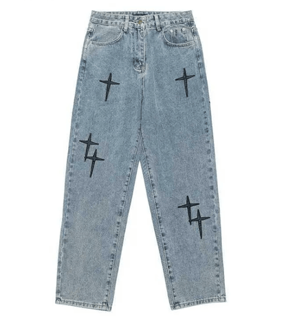 Embroided Print jeans