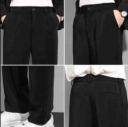 Men's Polyester Black Dry Stretchable Casual Trouser - My Store